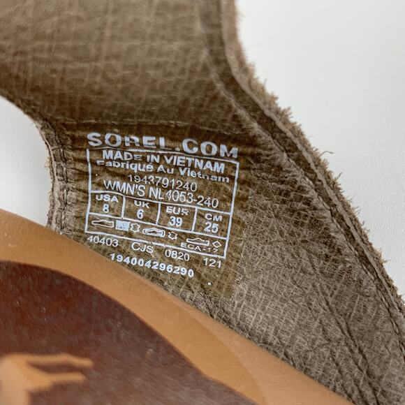 Sorel Ella II Sandals Brown Metallic Grey Strappy Flats Women's 8 - Picture 5 of 9